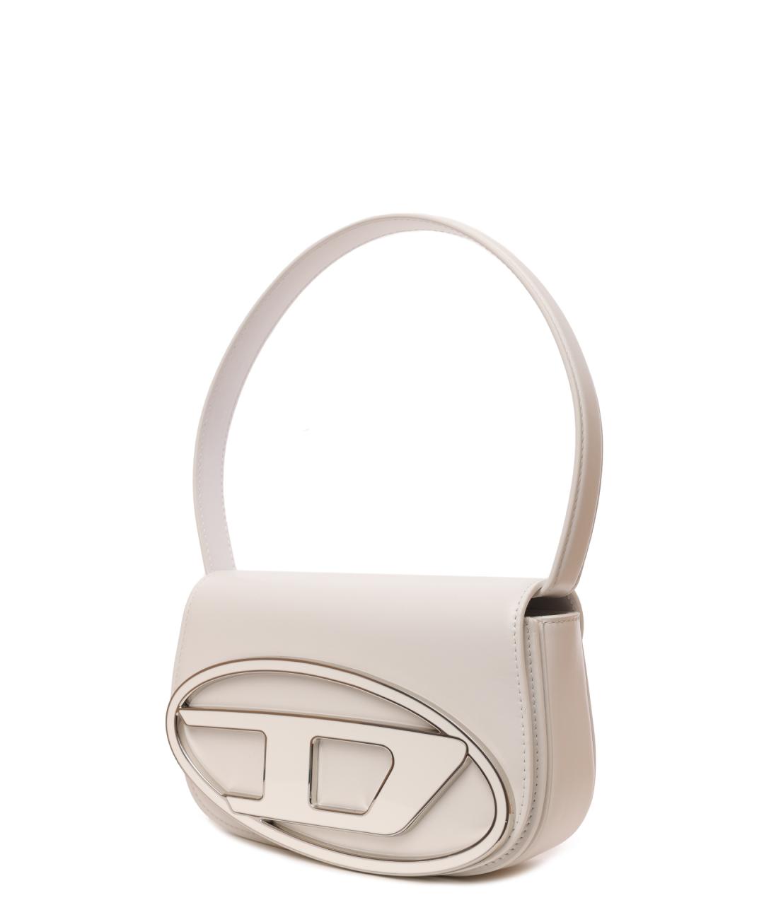 DIESEL Белая кожаная сумка через плечо, фото 3