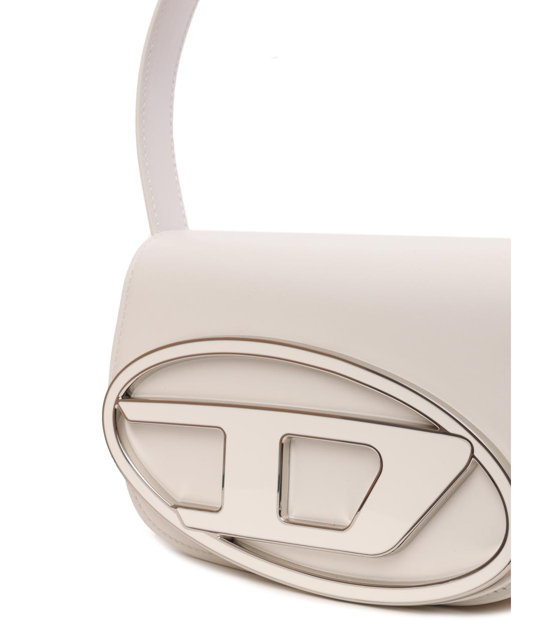 DIESEL Белая кожаная сумка через плечо, фото 4