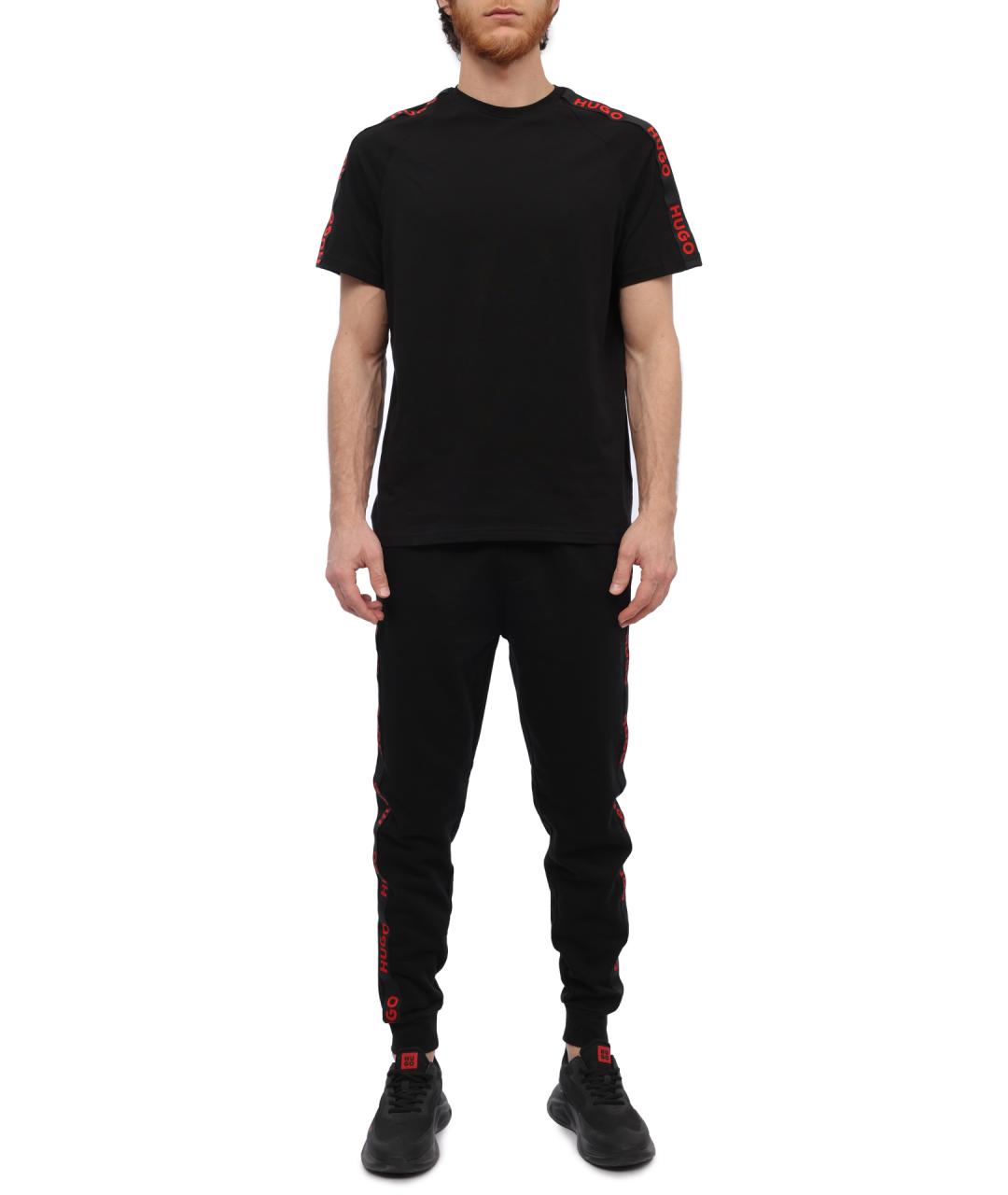 HUGO Черные хлопковые повседневные брюки, фото 2