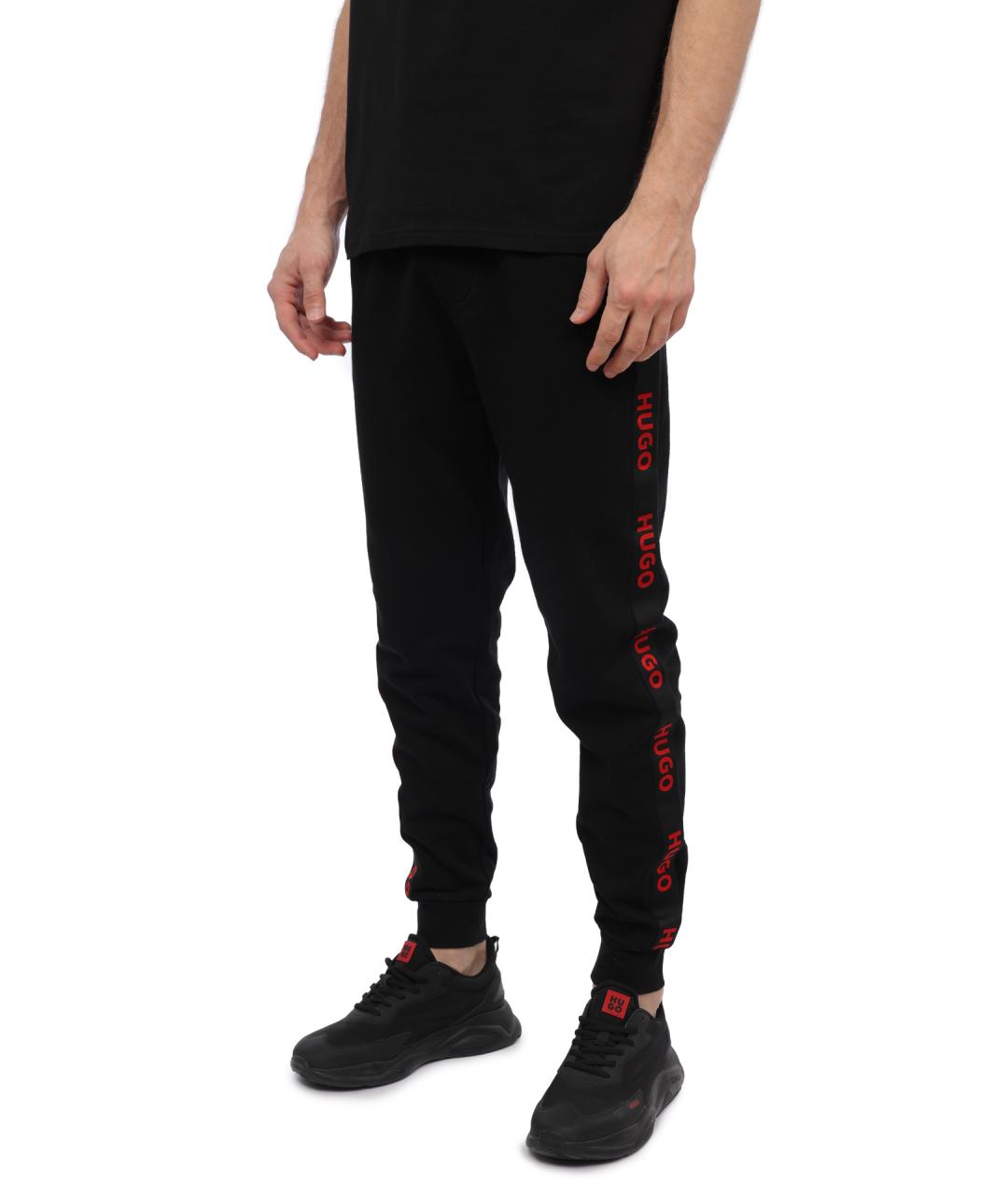 HUGO Черные хлопковые повседневные брюки, фото 3