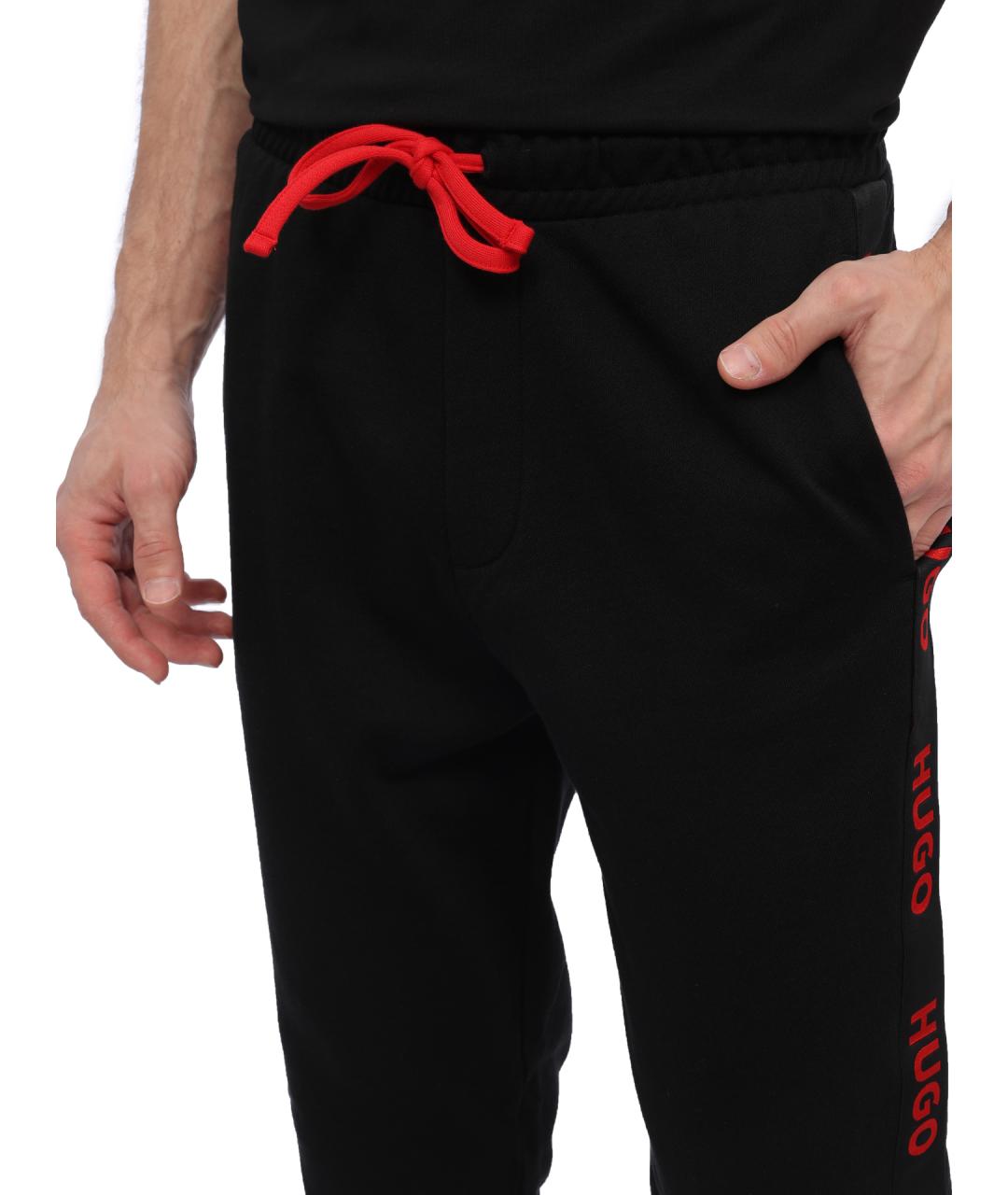 HUGO Черные хлопковые повседневные брюки, фото 6