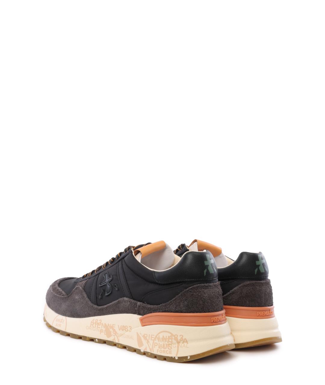 PREMIATA Черные текстильные низкие кроссовки / кеды, фото 3