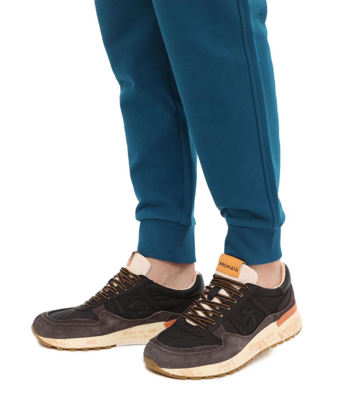 PREMIATA Черные текстильные низкие кроссовки / кеды, фото 7