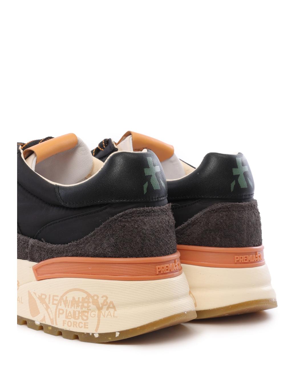 PREMIATA Черные текстильные низкие кроссовки / кеды, фото 6