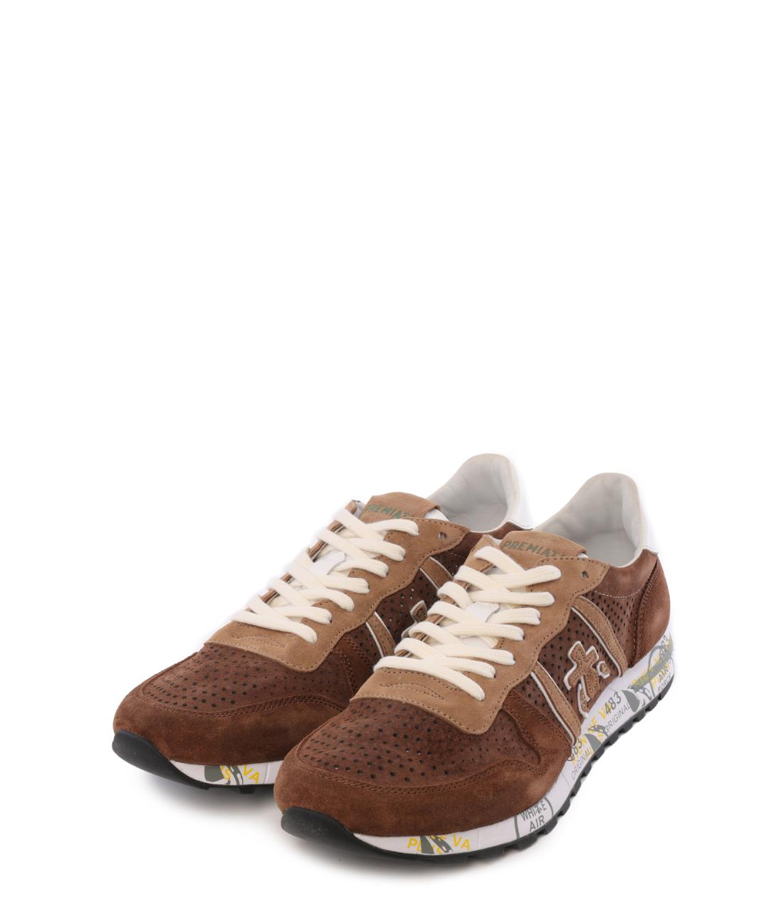 PREMIATA Коричневые замшевые низкие кроссовки / кеды, фото 2