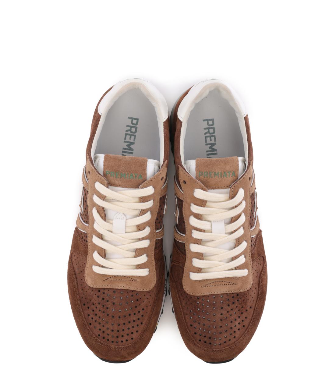 PREMIATA Коричневые замшевые низкие кроссовки / кеды, фото 5