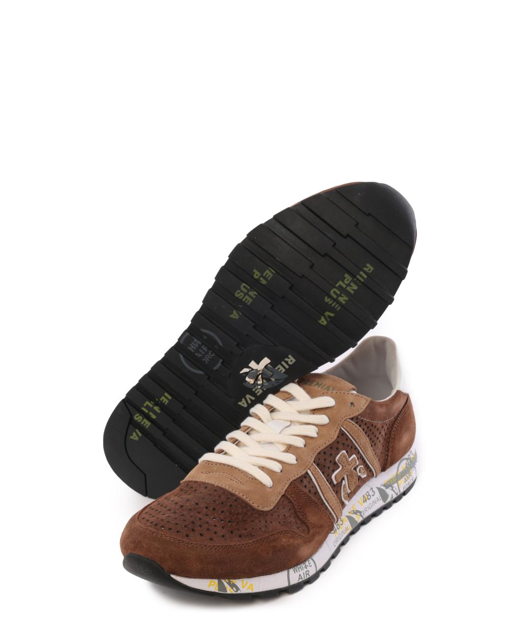 PREMIATA Коричневые замшевые низкие кроссовки / кеды, фото 4