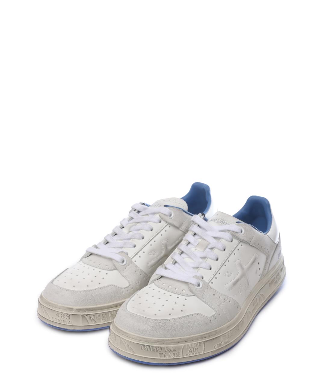 PREMIATA Белые кожаные низкие кроссовки / кеды, фото 2