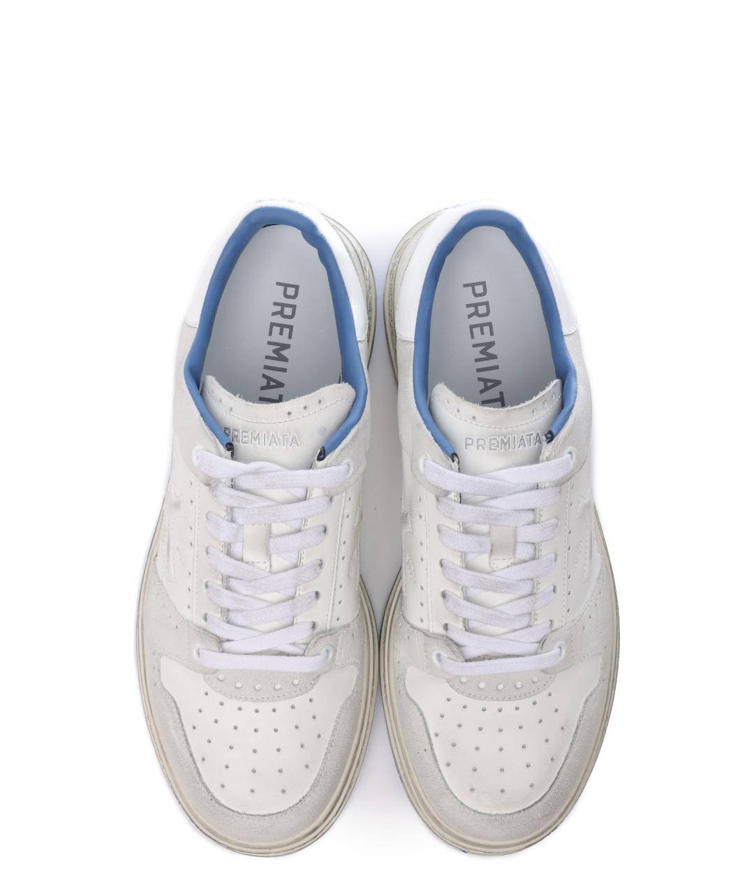 PREMIATA Белые кожаные низкие кроссовки / кеды, фото 4
