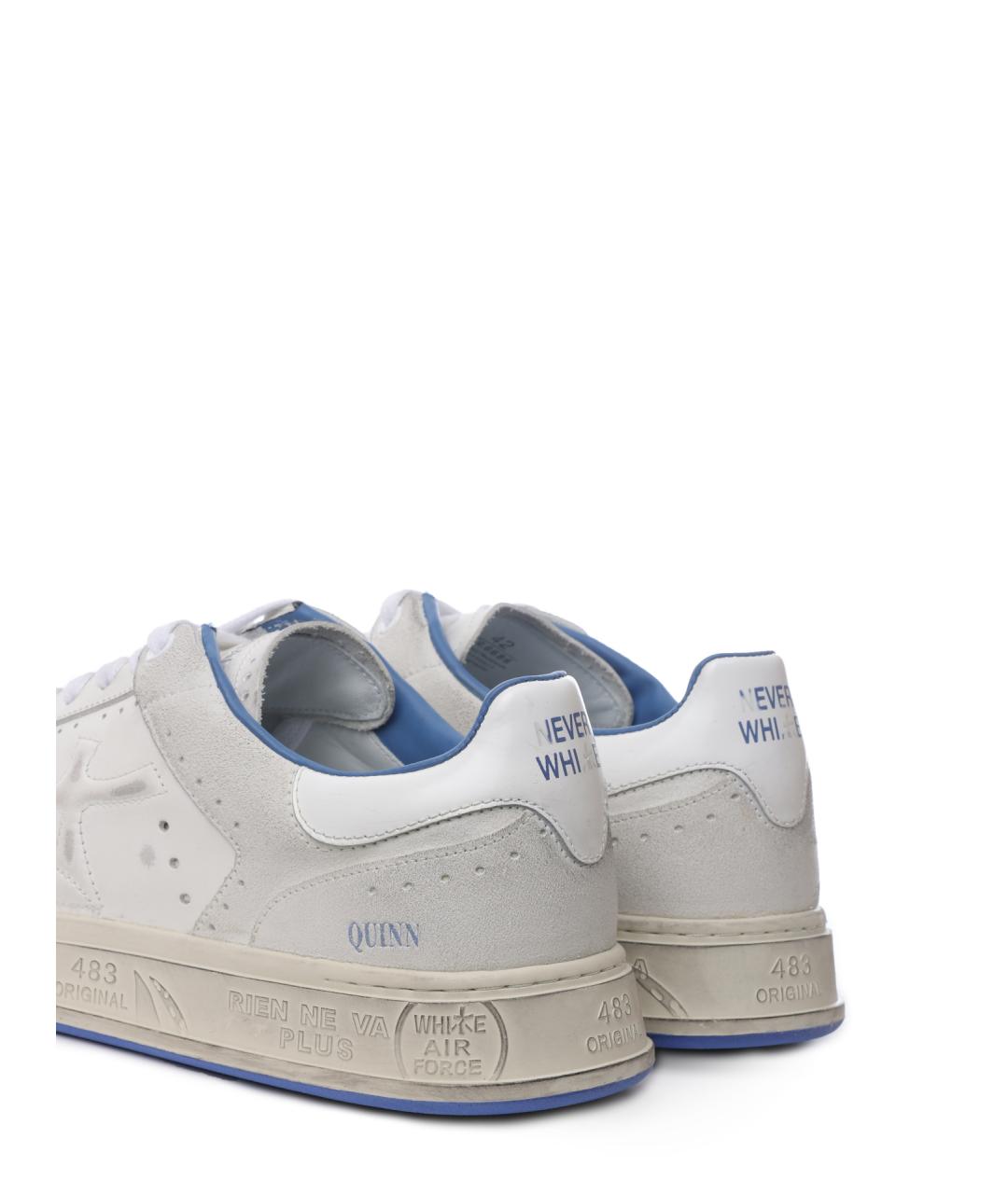 PREMIATA Белые кожаные низкие кроссовки / кеды, фото 6