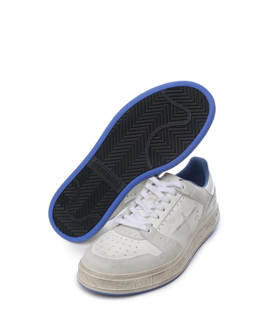 PREMIATA Белые кожаные низкие кроссовки / кеды, фото 5