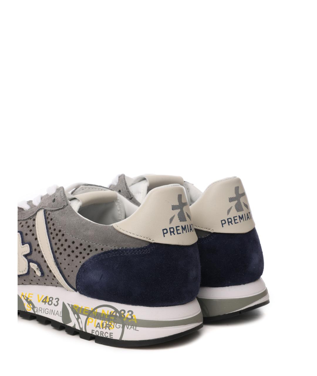 PREMIATA Серые замшевые низкие кроссовки / кеды, фото 6