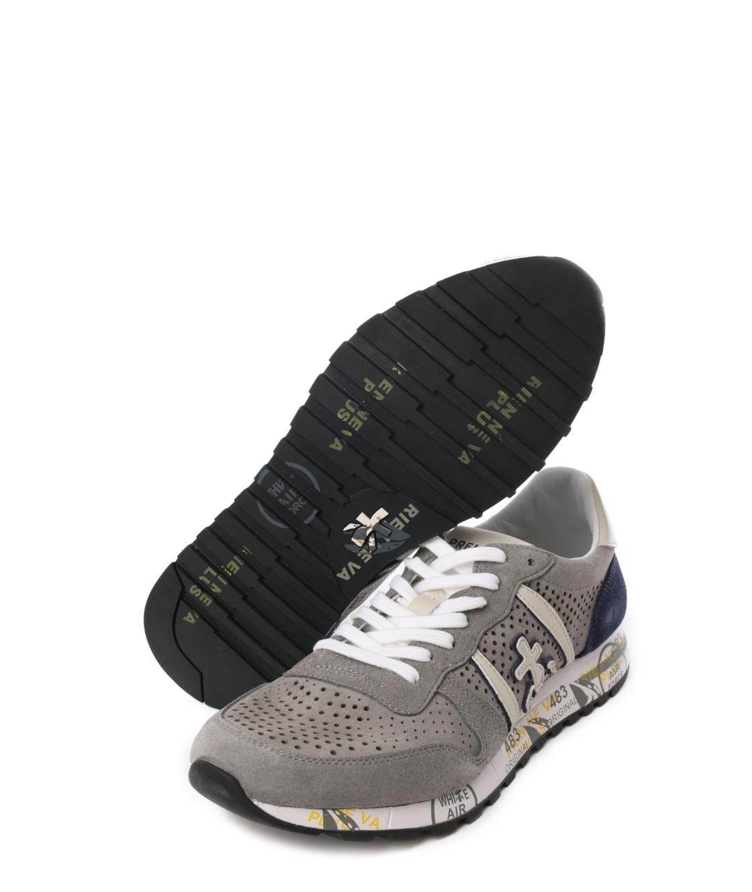 PREMIATA Серые замшевые низкие кроссовки / кеды, фото 4