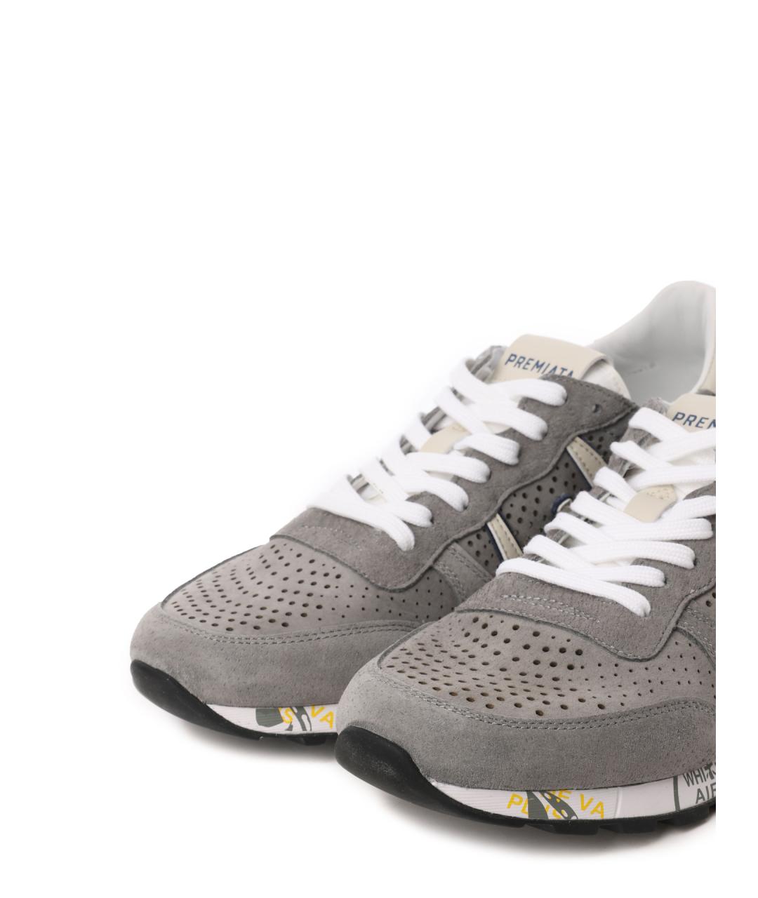 PREMIATA Серые замшевые низкие кроссовки / кеды, фото 7