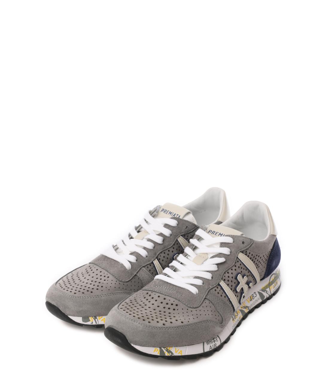 PREMIATA Серые замшевые низкие кроссовки / кеды, фото 2