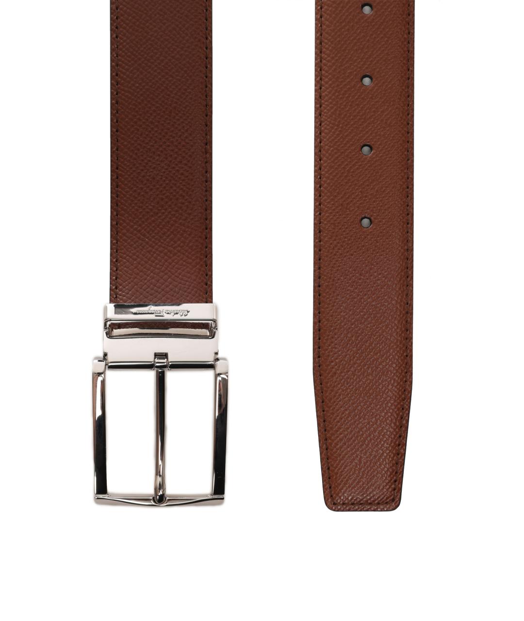 FERRAGAMO Коричневый кожаный ремень, фото 2