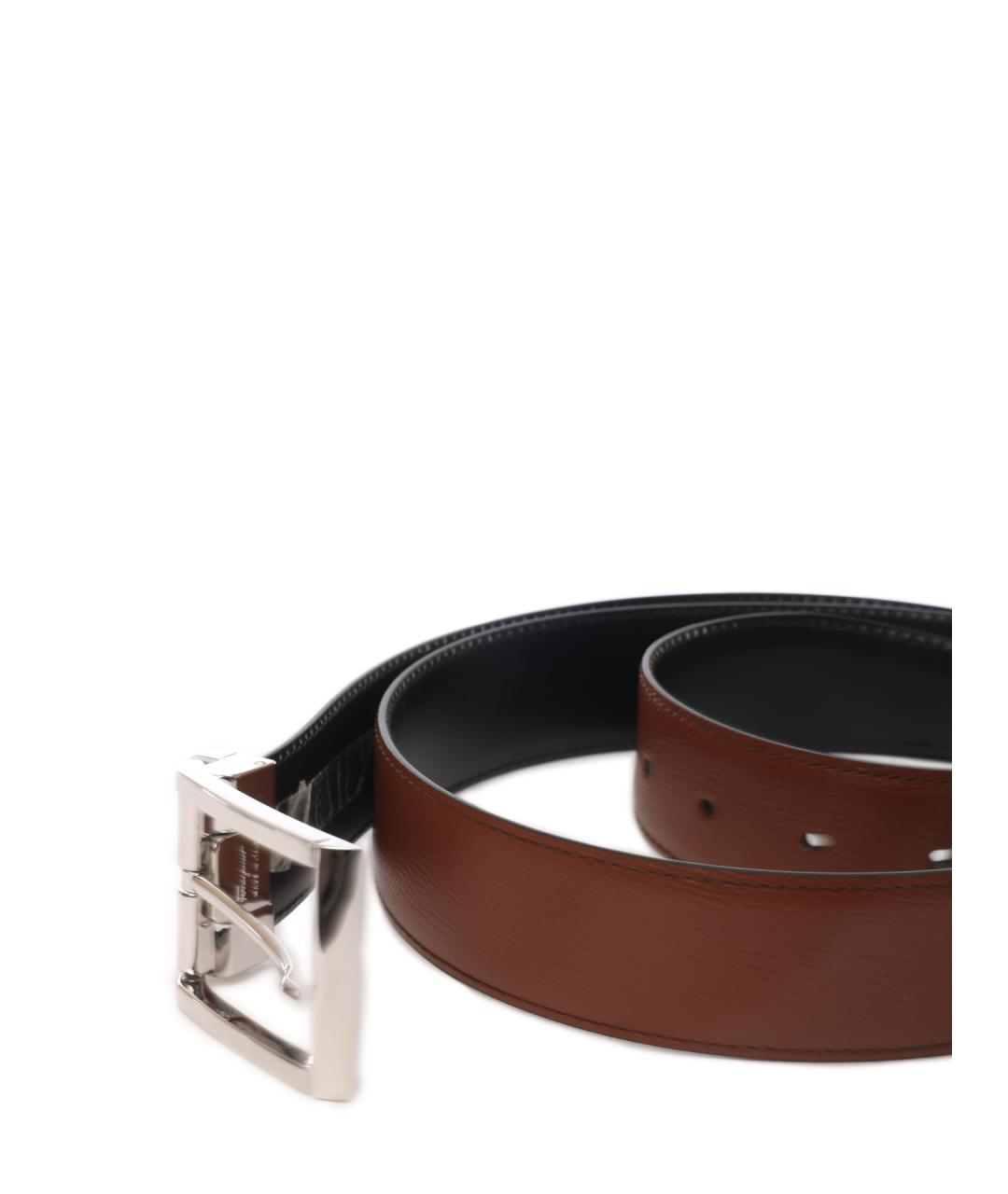 FERRAGAMO Коричневый кожаный ремень, фото 3