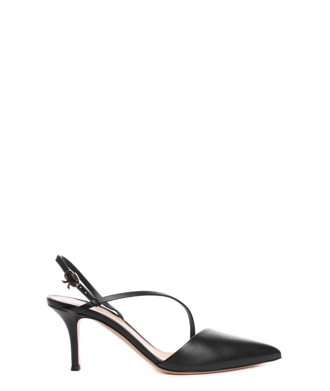 GIANVITO ROSSI Черные кожаные туфли, фото 1