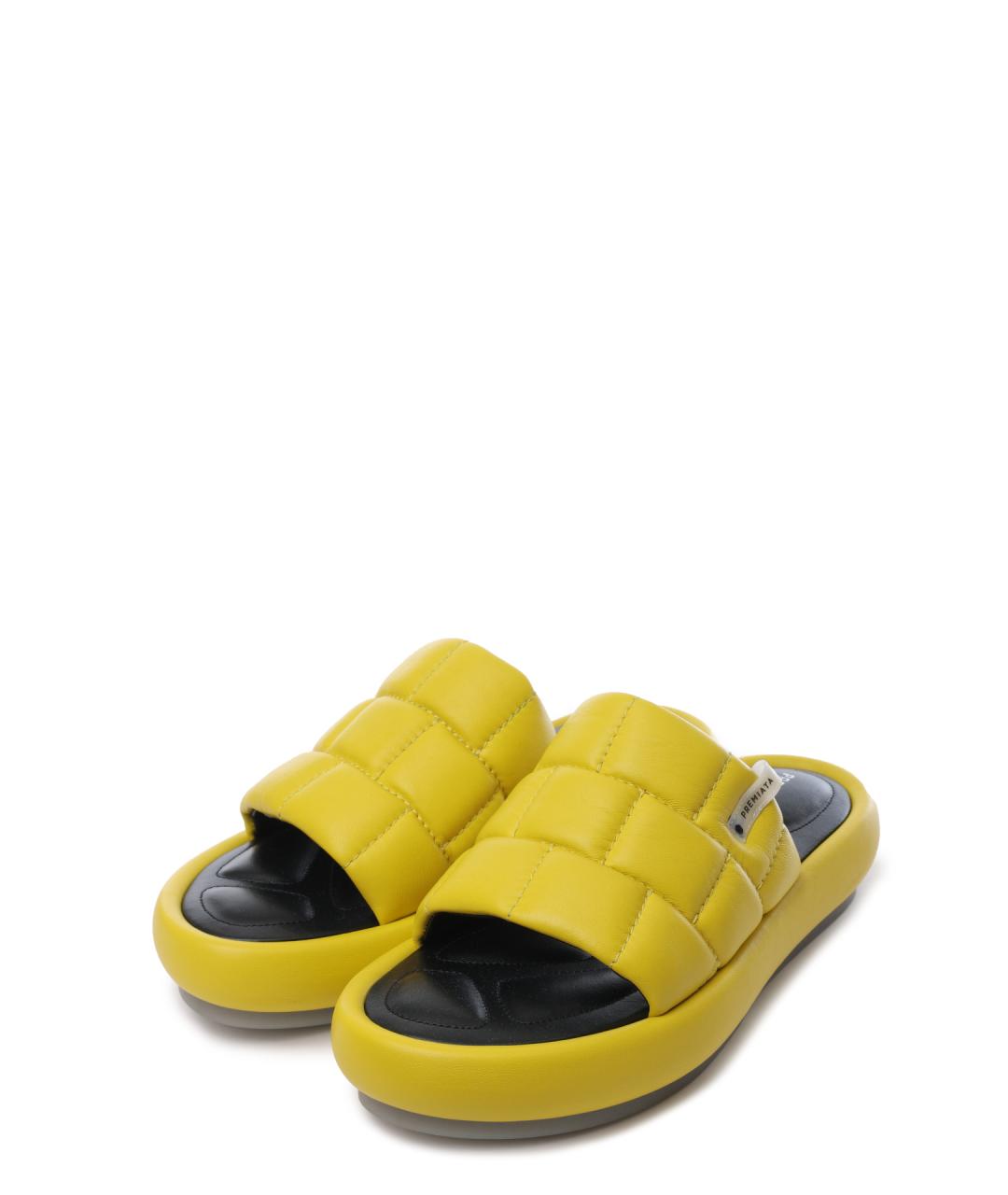 PREMIATA Желтые кожаные шлепанцы, фото 2