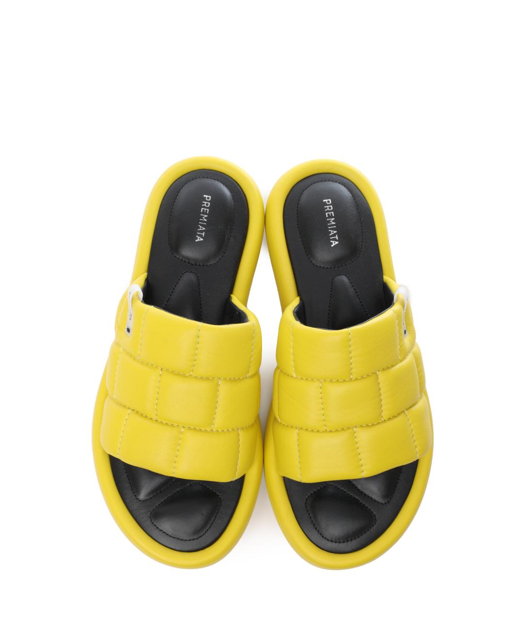 PREMIATA Желтые кожаные шлепанцы, фото 5
