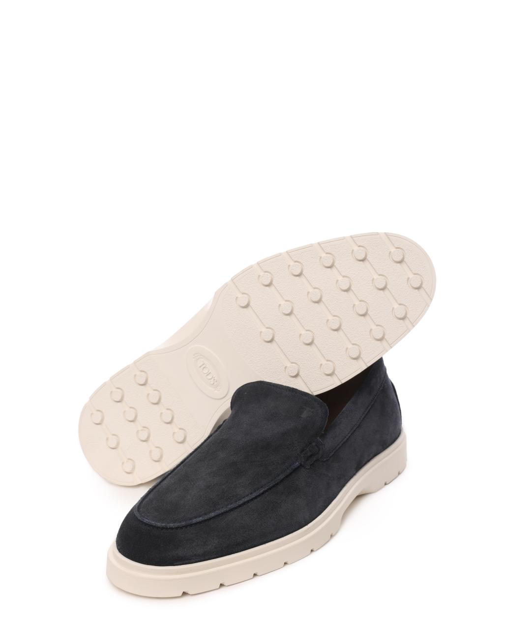 TOD'S Темно-синие замшевые лоферы, фото 4