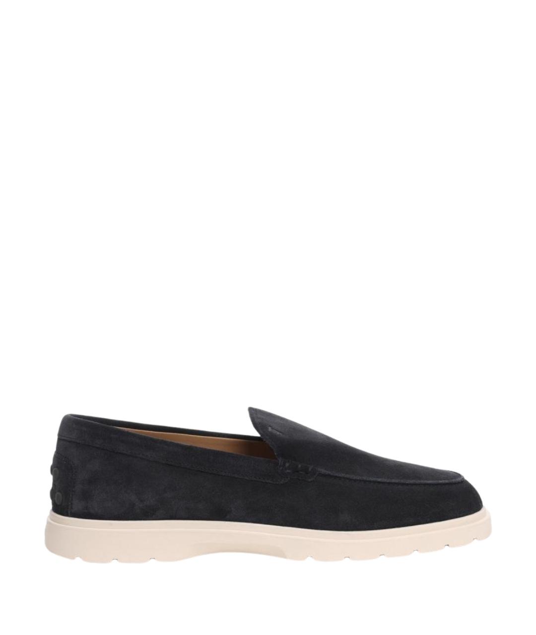TOD'S Темно-синие замшевые лоферы, фото 1