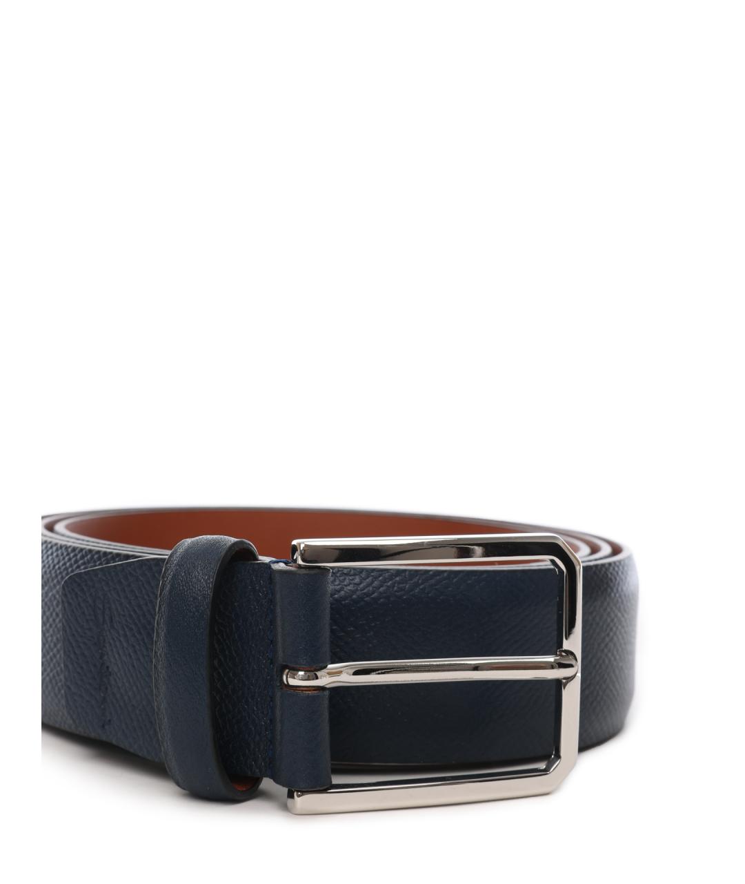 SANTONI Темно-синий ремень, фото 3