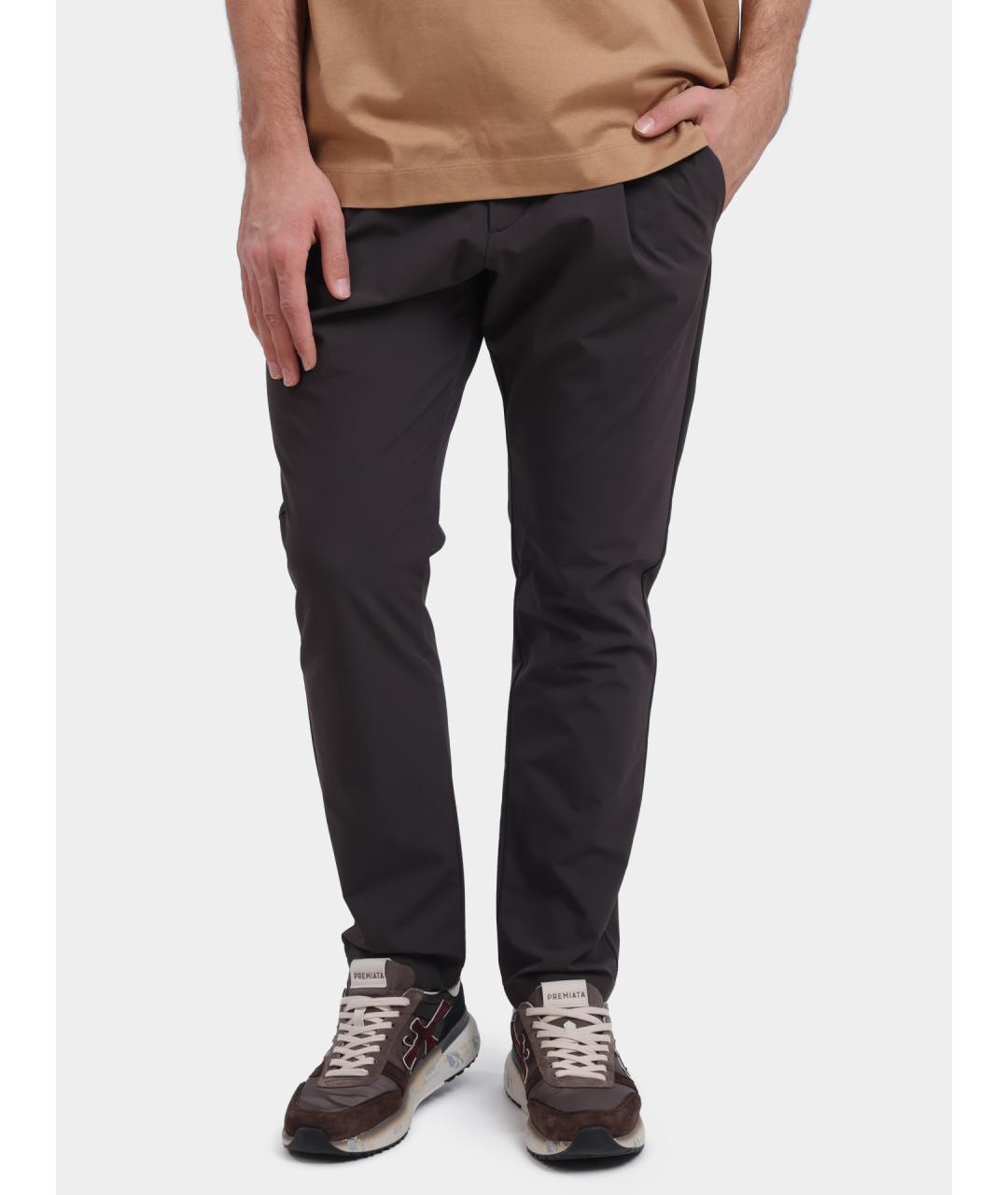 HERNO Серые хлопковые повседневные брюки, фото 6