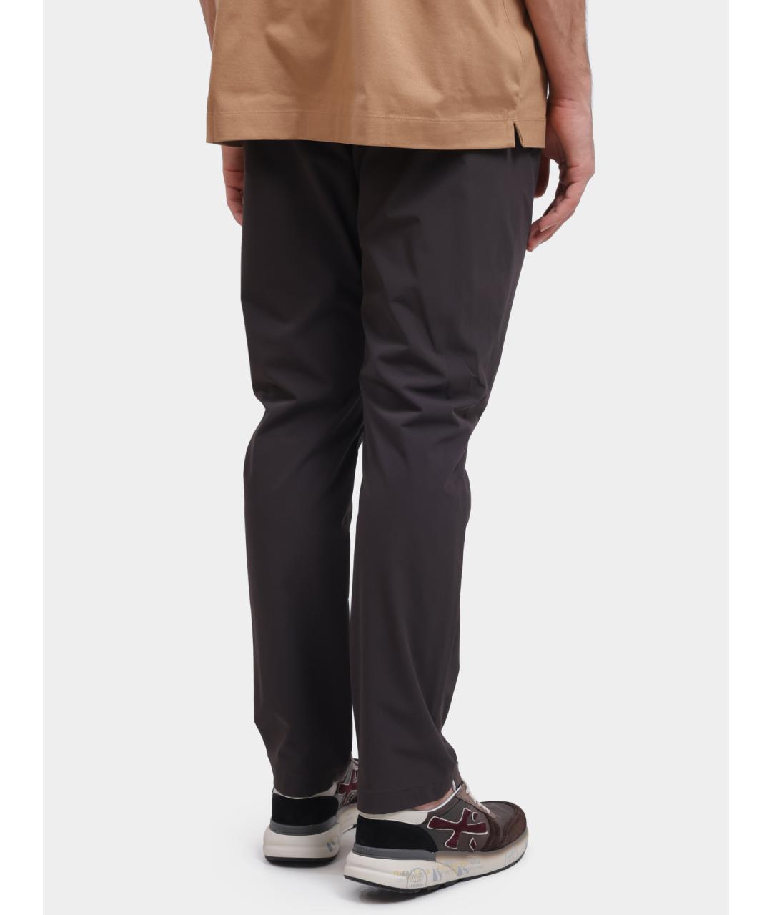 HERNO Серые хлопковые повседневные брюки, фото 5