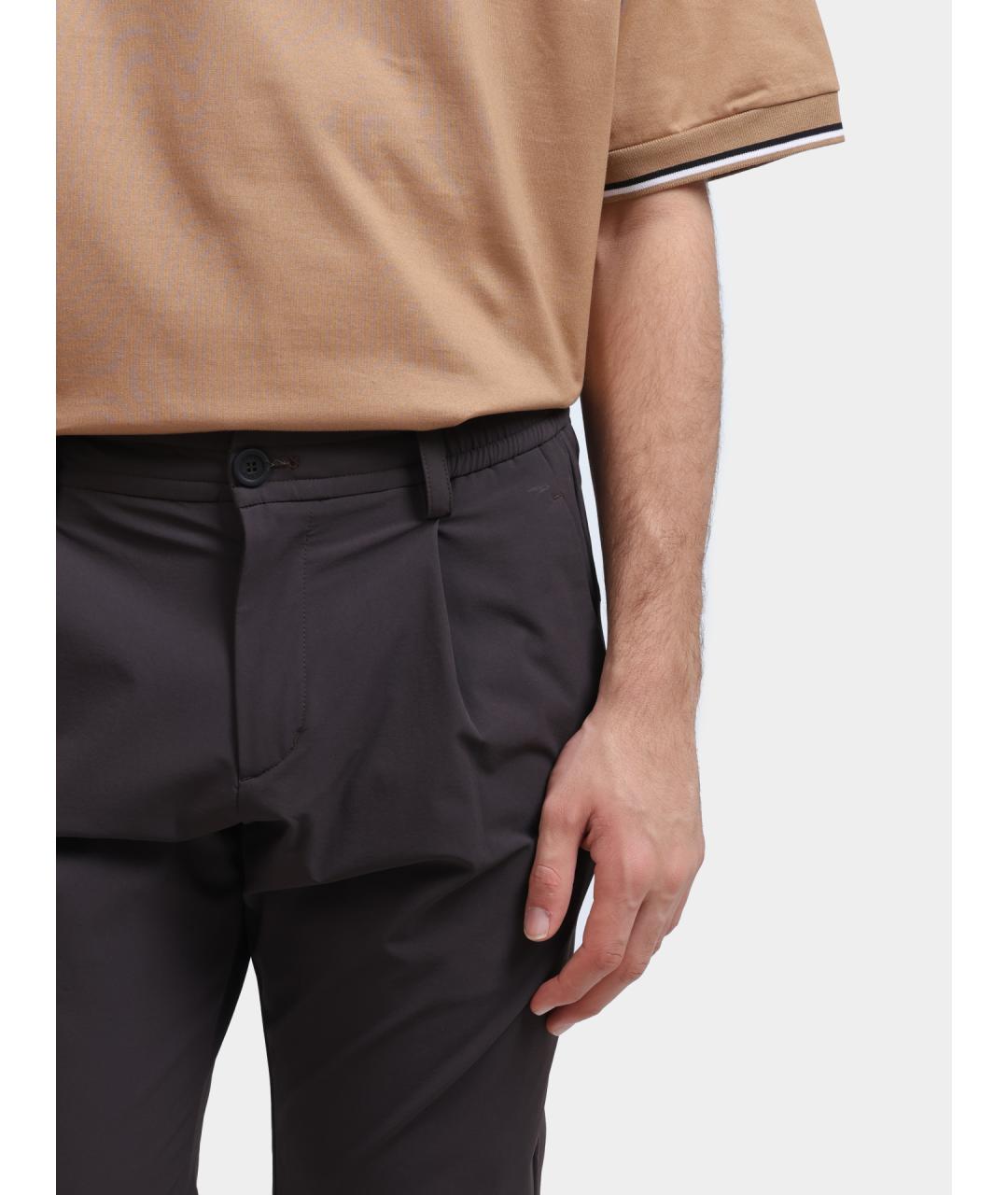 HERNO Серые хлопковые повседневные брюки, фото 4