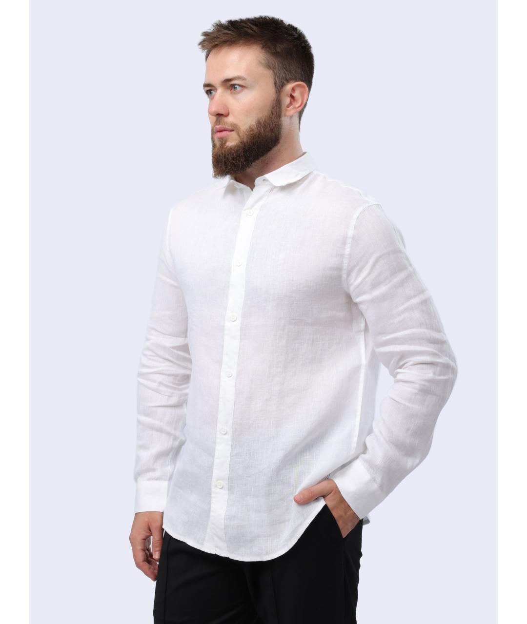 ARMANI EXCHANGE Белая льняная кэжуал рубашка, фото 2