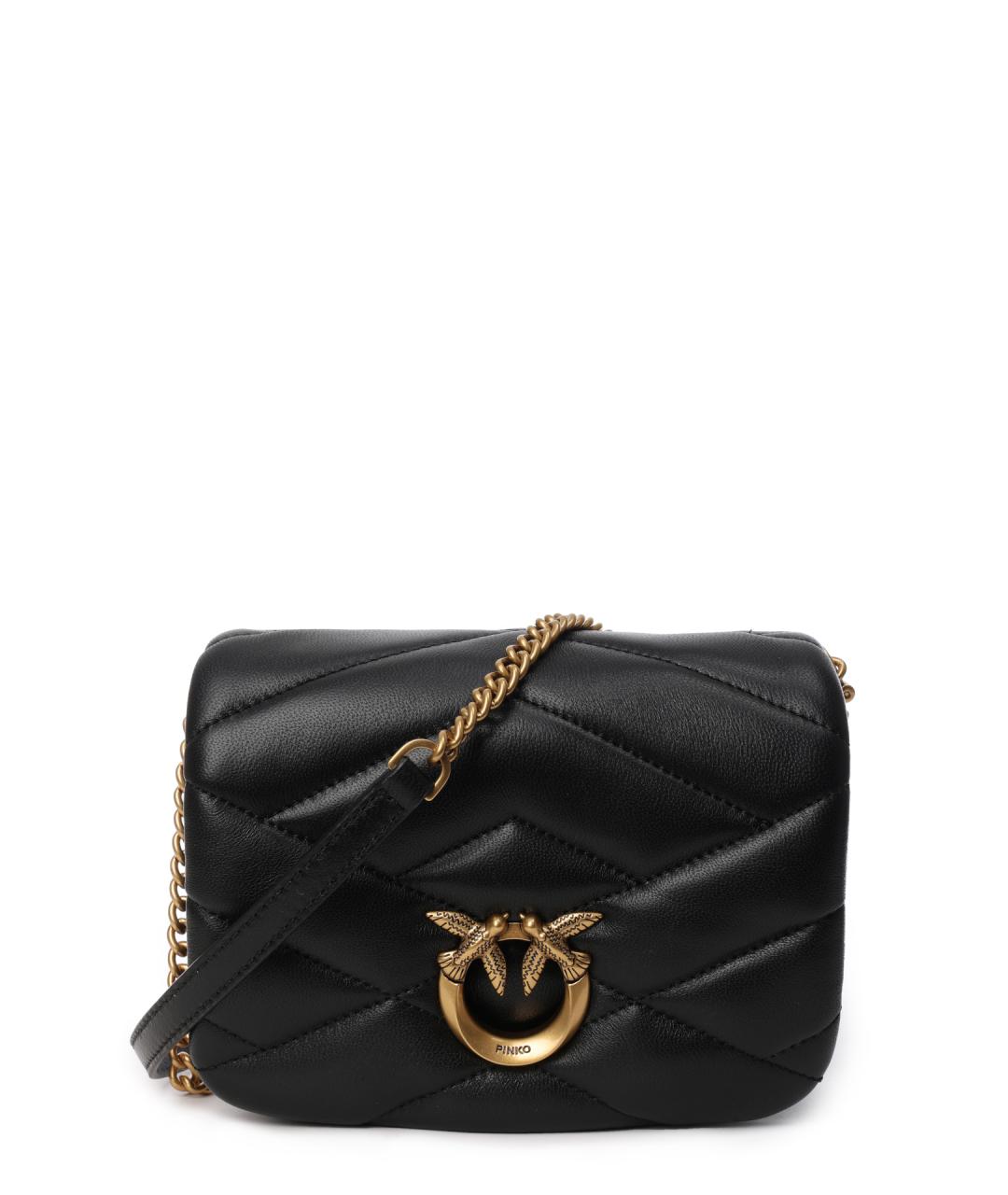 PINKO Черная кожаная сумка через плечо, фото 5