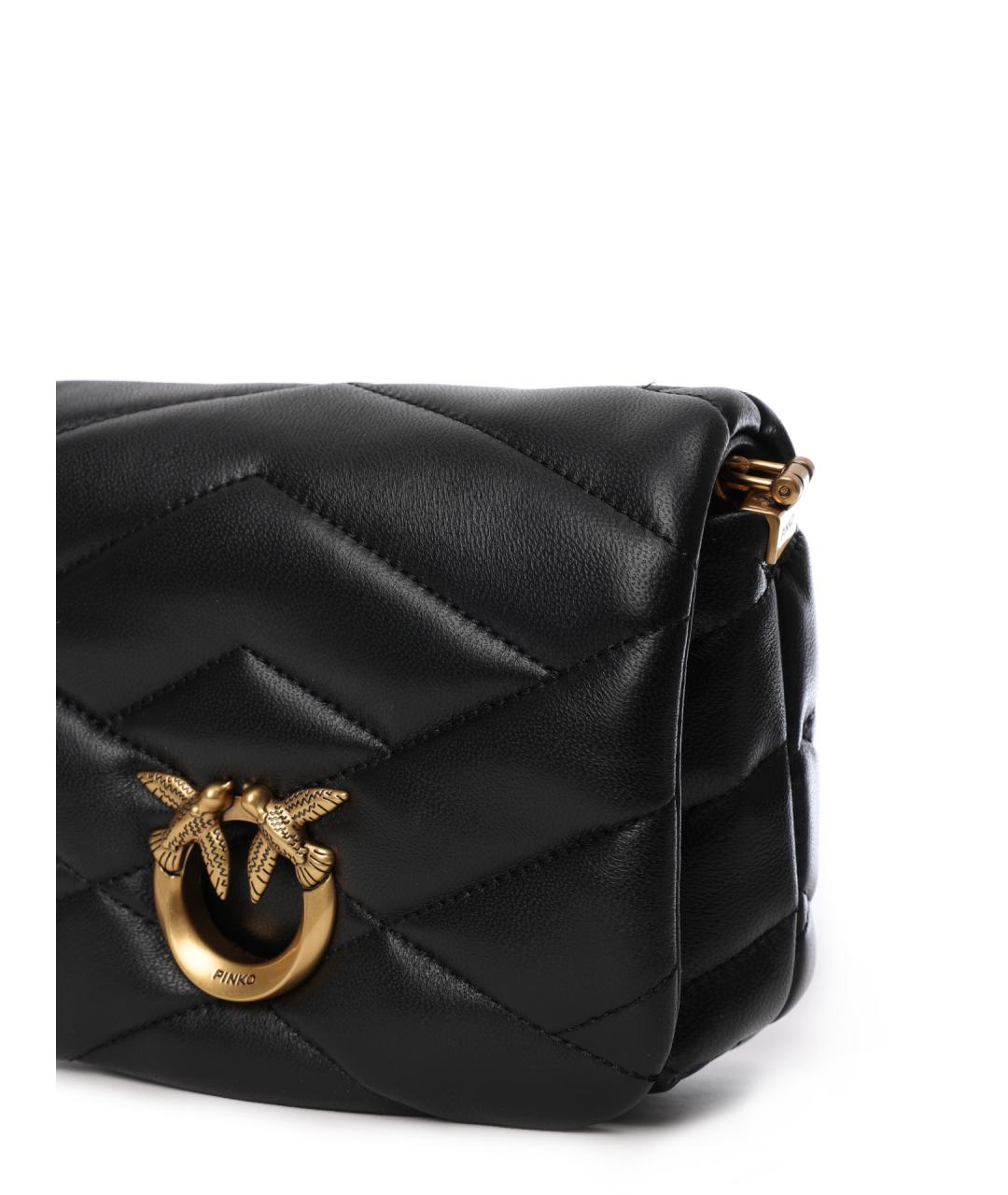 PINKO Черная кожаная сумка через плечо, фото 6