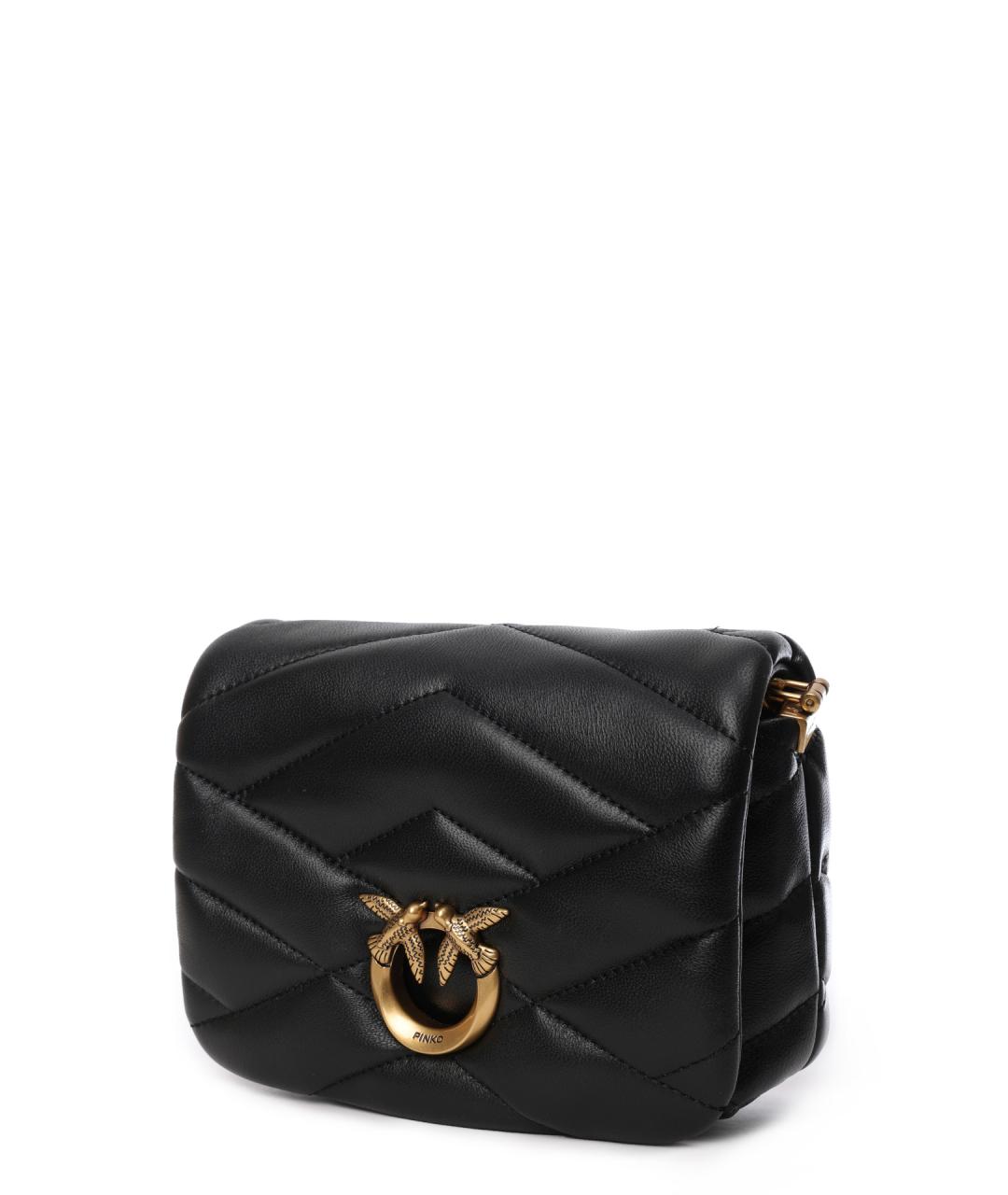 PINKO Черная кожаная сумка через плечо, фото 3