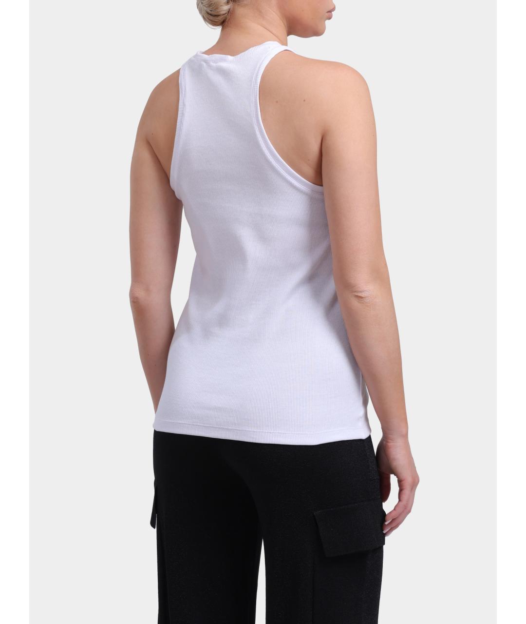 PINKO Белая хлопковая майка, фото 5