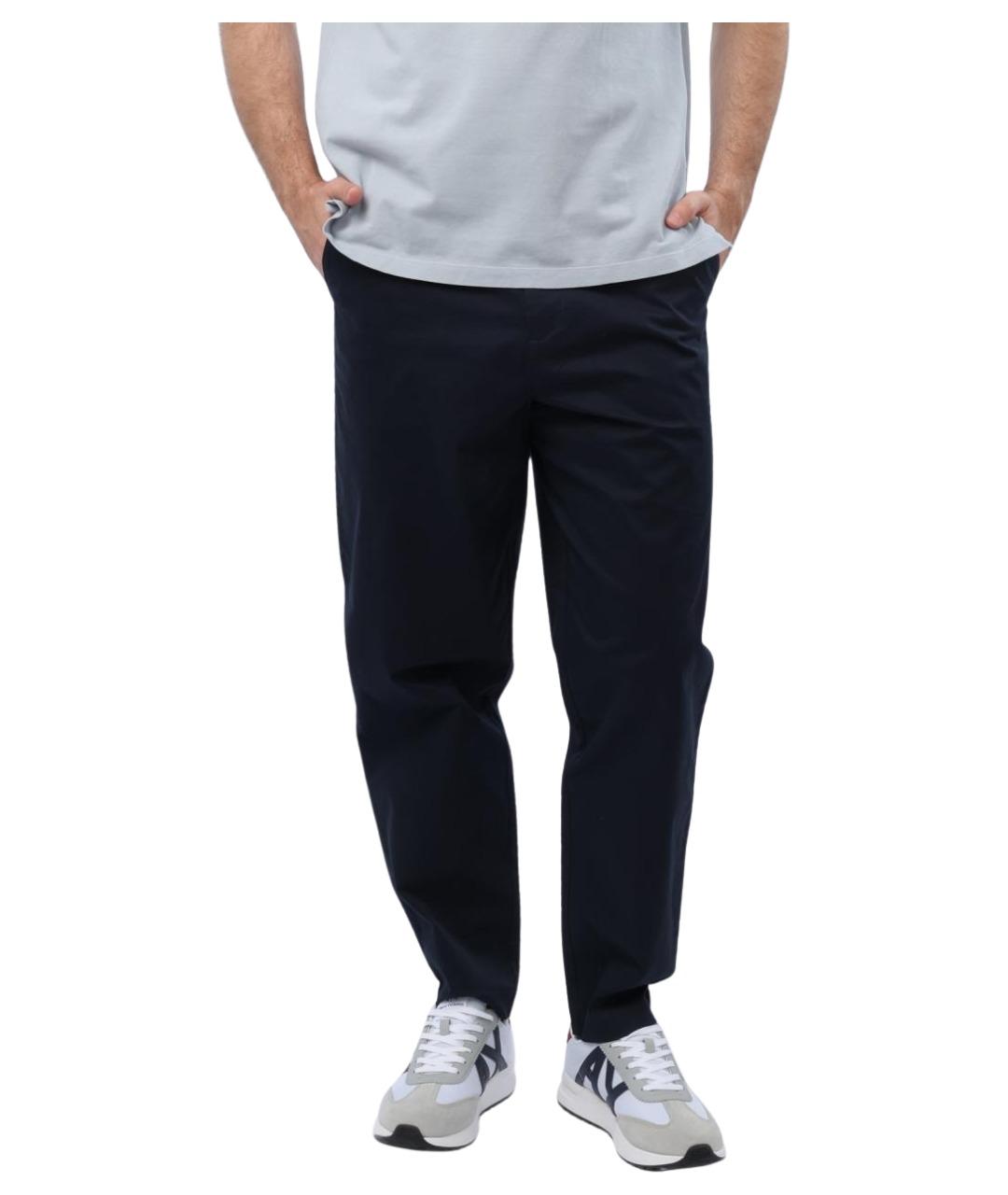 ARMANI EXCHANGE Темно-синие хлопковые повседневные брюки, фото 1