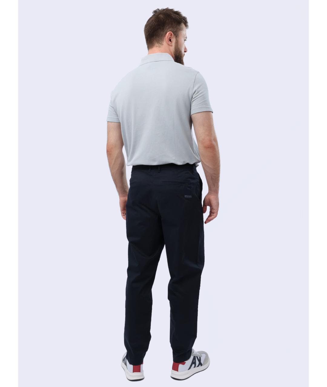 ARMANI EXCHANGE Темно-синие хлопковые повседневные брюки, фото 7