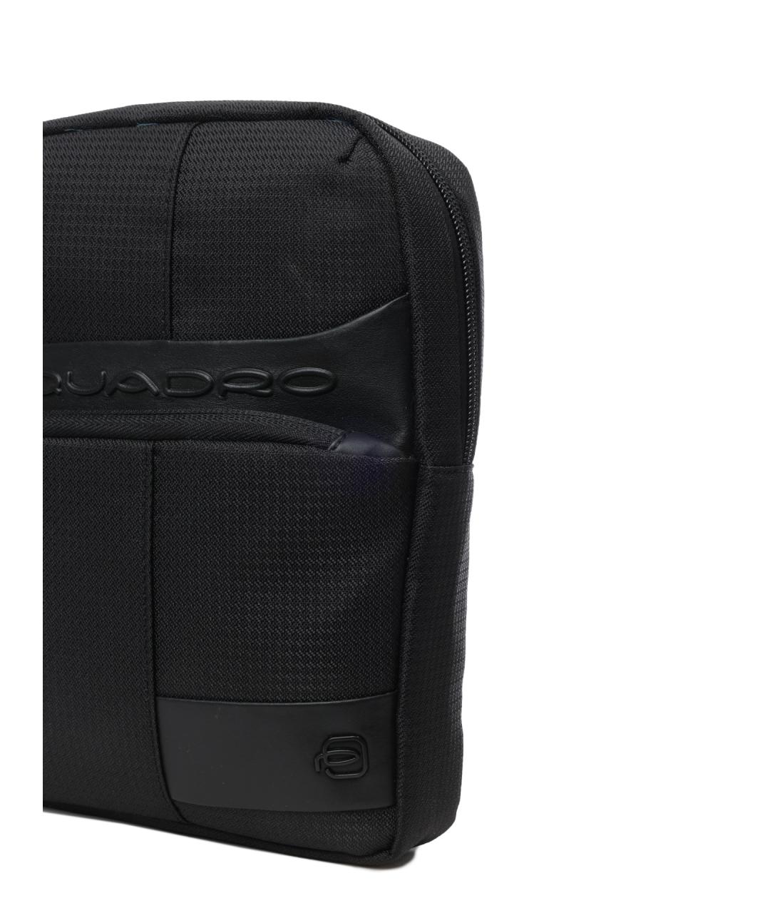 PIQUADRO Черная тканевая сумка на плечо, фото 4