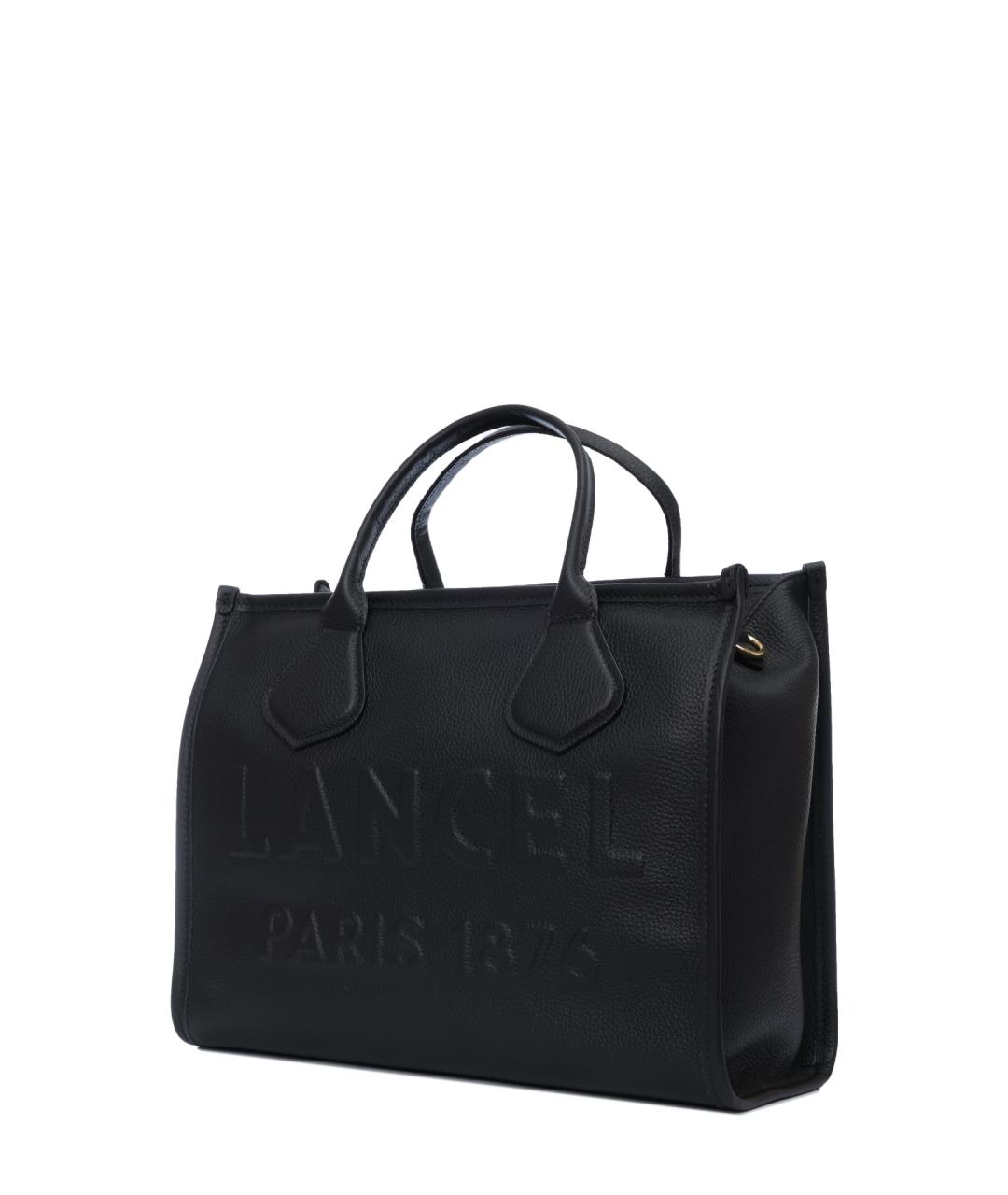 LANCEL Черная кожаная сумка тоут, фото 3