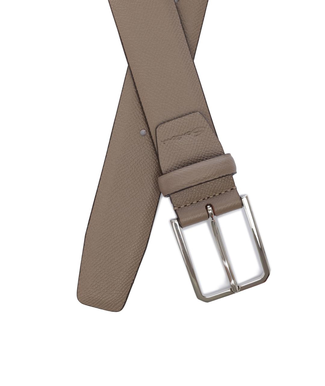 SANTONI Бежевый кожаный ремень, фото 2