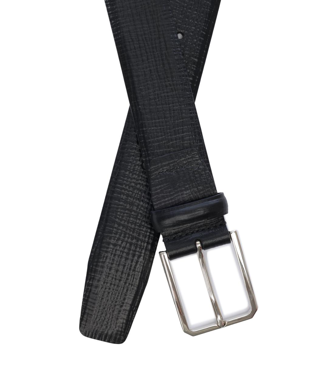 SANTONI Темно-синий ремень, фото 2