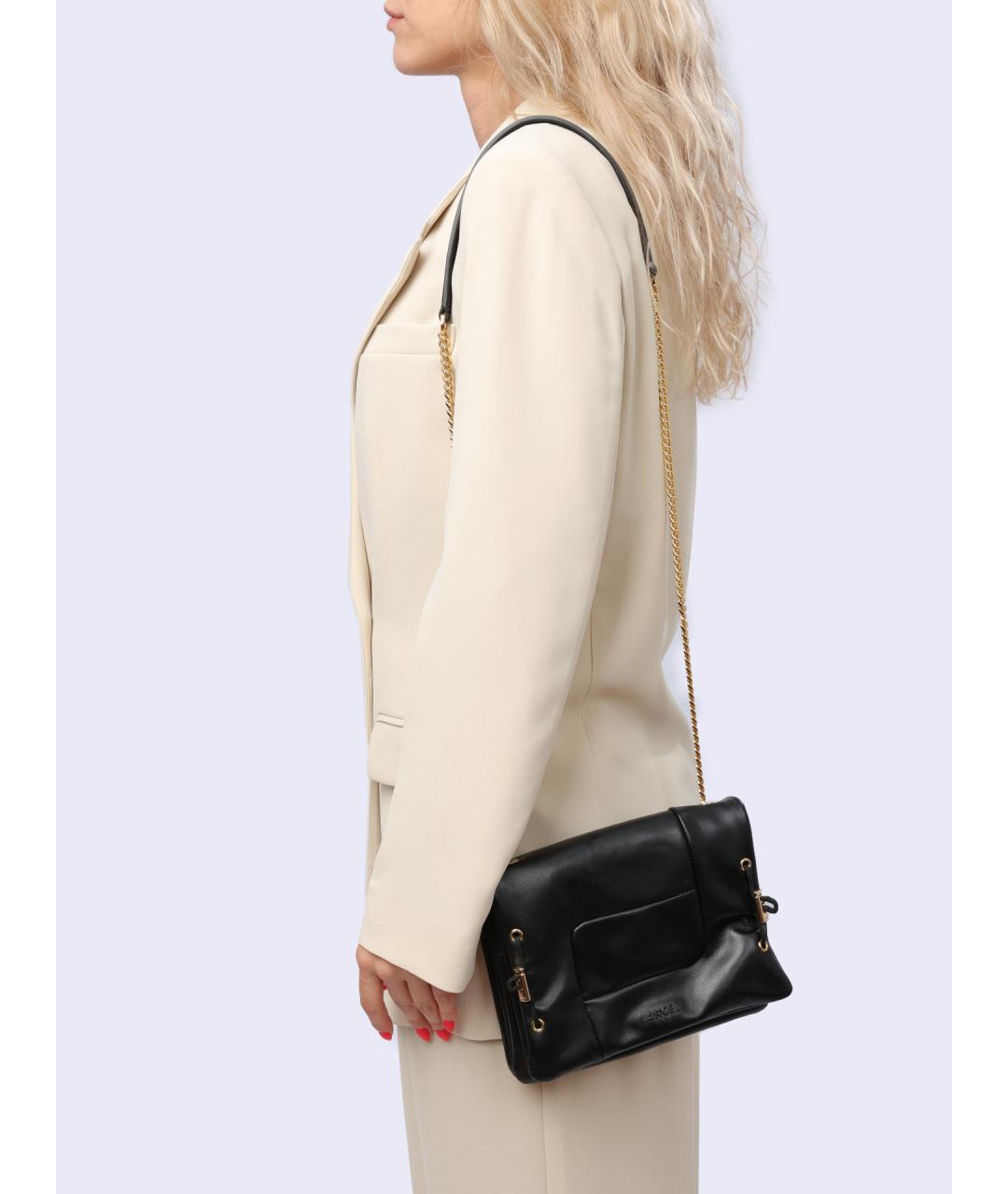 LANCEL Черная кожаная сумка через плечо, фото 2