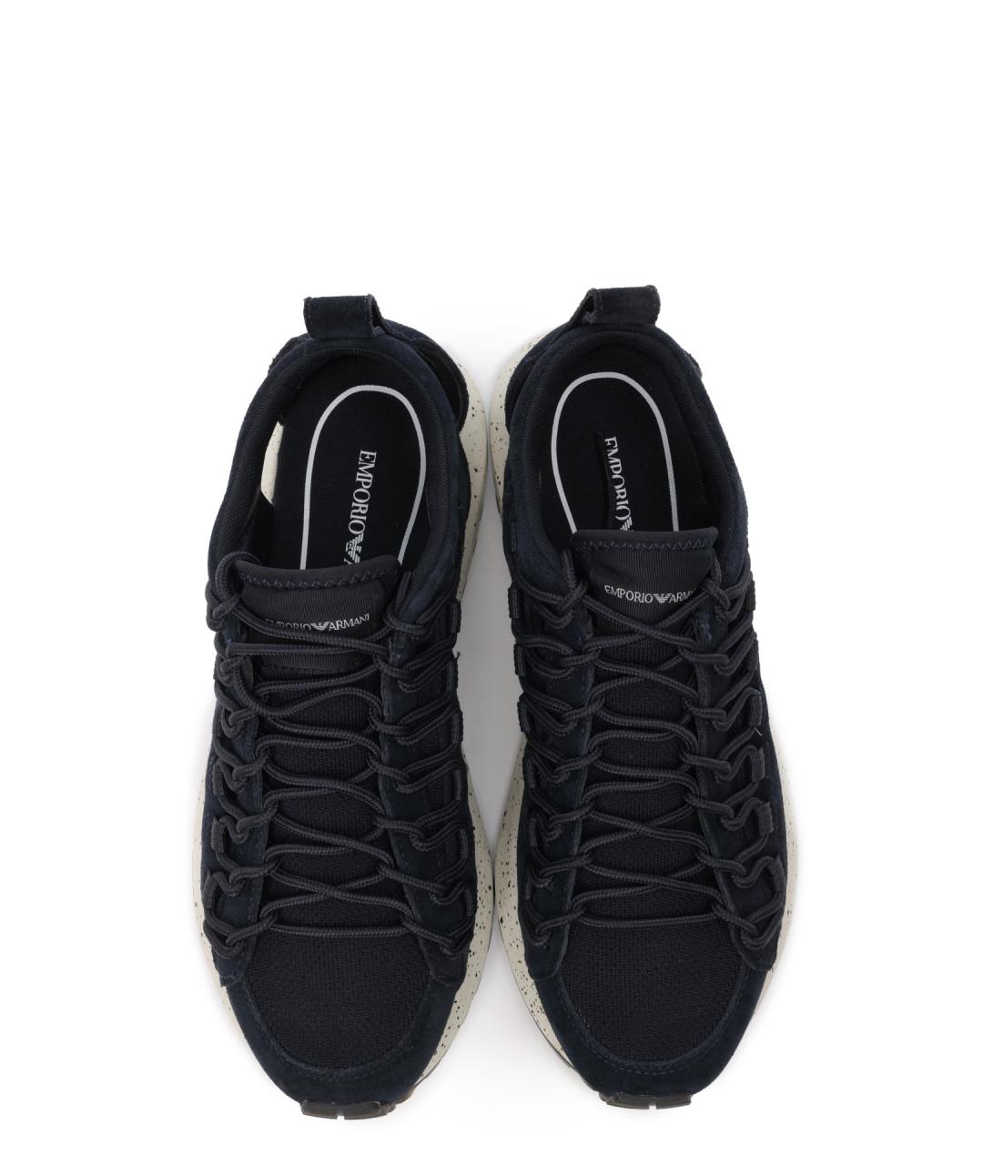 EMPORIO ARMANI Черные низкие кроссовки / кеды, фото 5