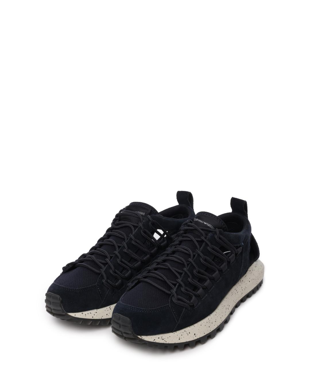 EMPORIO ARMANI Черные низкие кроссовки / кеды, фото 2