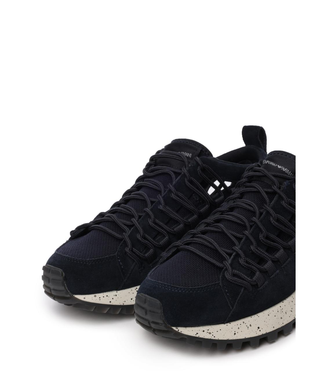 EMPORIO ARMANI Черные низкие кроссовки / кеды, фото 6