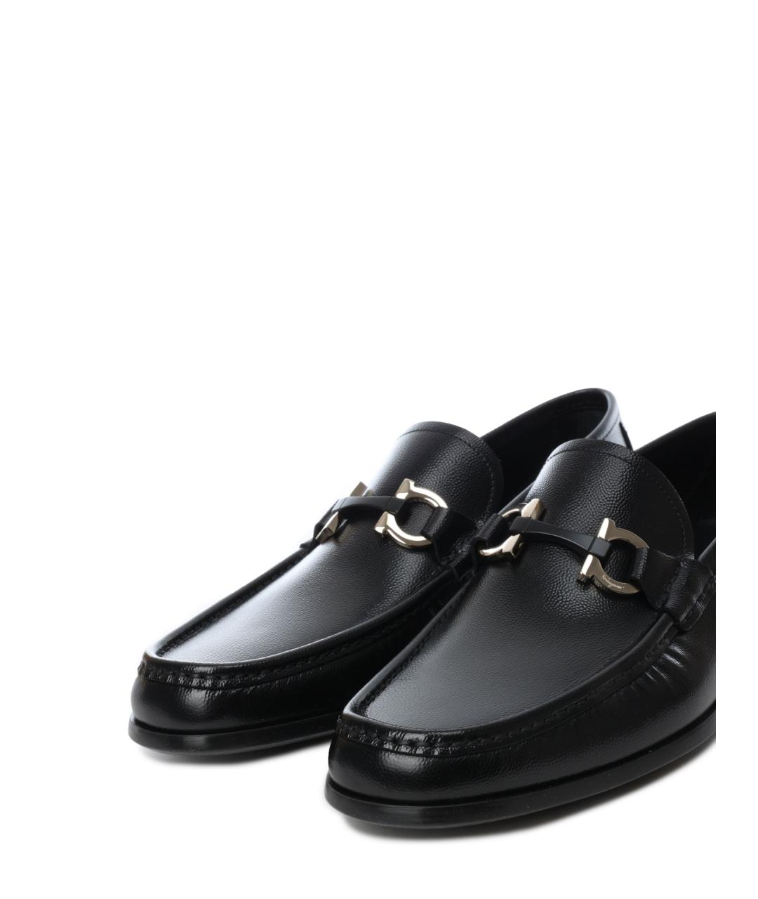 FERRAGAMO Черные кожаные мокасины, фото 7