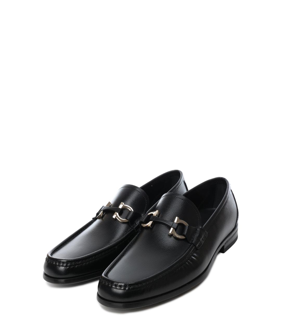 FERRAGAMO Черные кожаные мокасины, фото 2