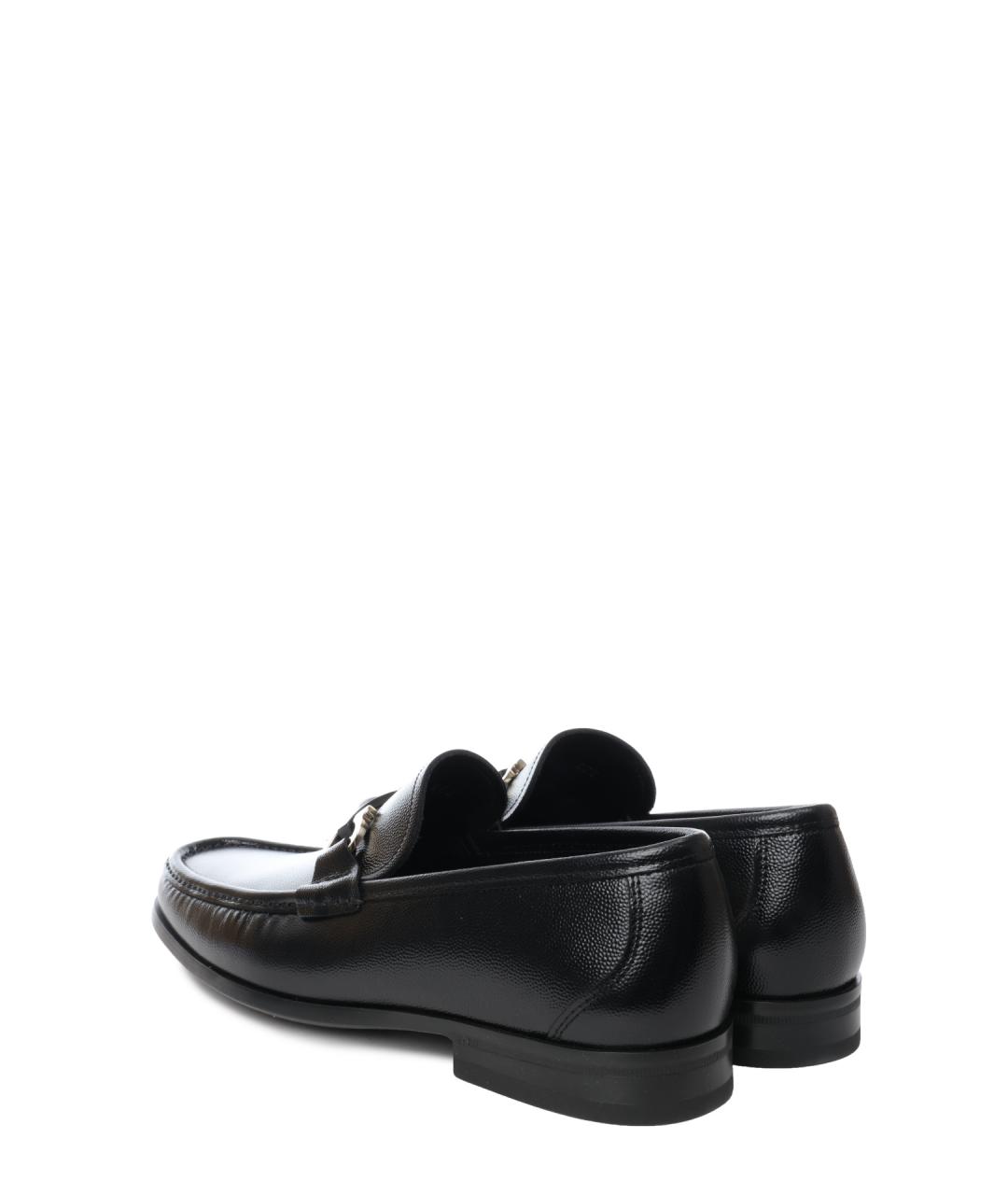 FERRAGAMO Черные кожаные мокасины, фото 3