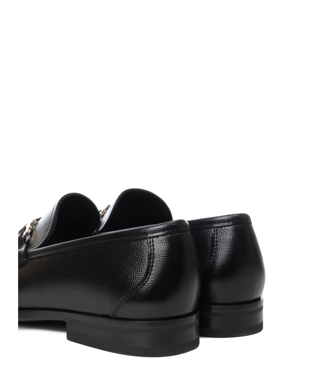 FERRAGAMO Черные кожаные мокасины, фото 6