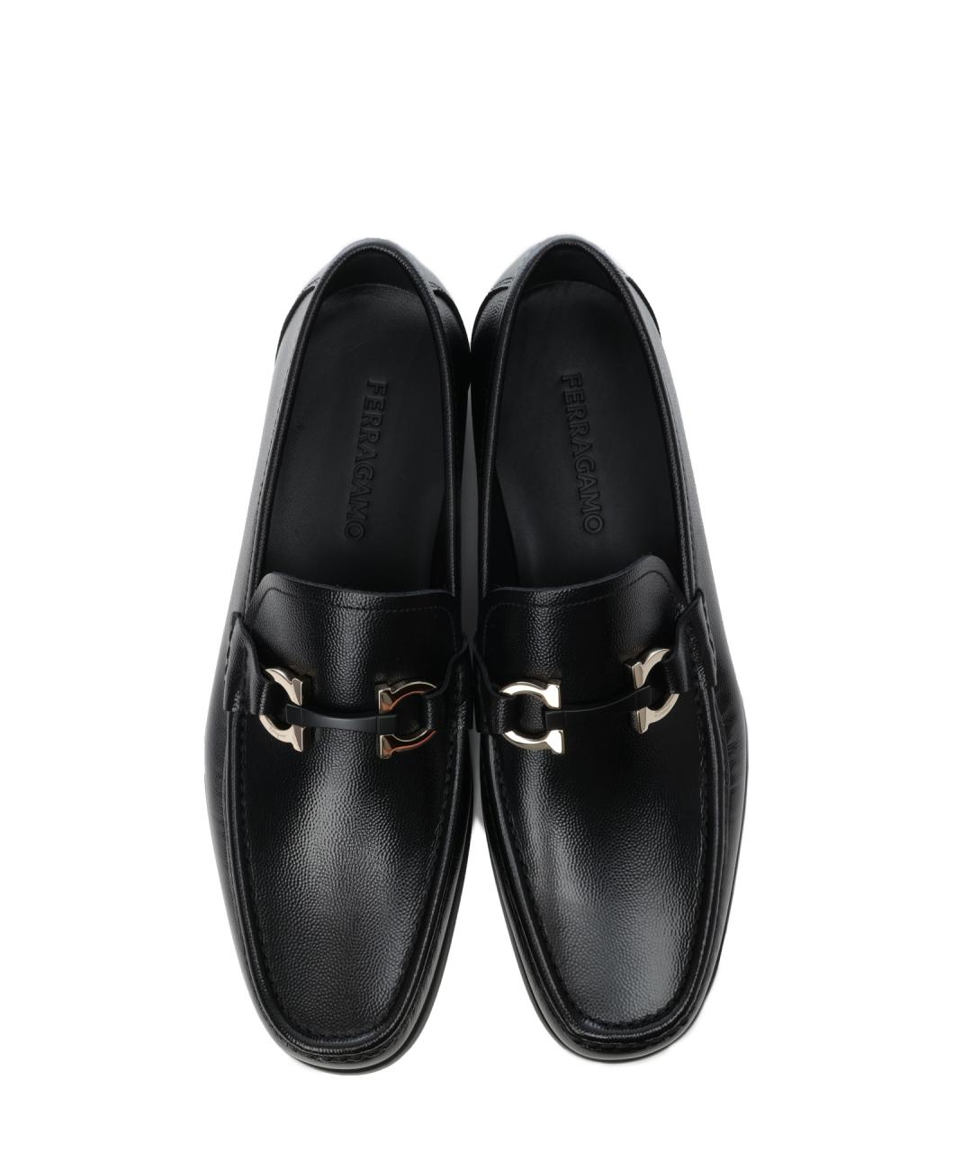 FERRAGAMO Черные кожаные мокасины, фото 5